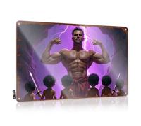 Letreros de metal con texto en inglés "Funny Man Cave Leader Inspires Young Warriors In A Thunderous" (20 x 30 cm)