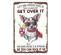 Letreros de metal con texto en inglés "Get Over It So You Can Suck It Up", letrero vintage de aluminio para hogar, oficina, cocina, bar, cafetería, jardín, granja, decoración de pared, 8 x 12 pulgadas