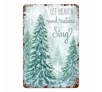 Letreros de metal con texto en inglés "Let Heaven and Nature Sing", placa de metal, placa decorativa para el hogar, decoración de pared, cueva, bar, póster de cocina, decoración del hogar, 8 x 12