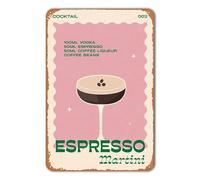 Letreros de metal con texto "Espresso Martini", estilo vintage, para decoración de pared, para café, pubs, hogar, bar, 30,5 x 20,3 cm