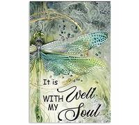 Letreros de metal de 8 x 12 pulgadas con texto en inglés "It Is Well With My Soul - Letrero de metal vintage para decoración de pared de granja, bar, cafetería, decoración del hogar, arte de pared