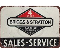 Letreros de metal de HomDeo de 30,5 x 20,3 cm, vintage, para lavandería, decoración de patio, arte Briggs Stratton, centro de servicio, letrero vintage de hojalata para el hogar y cafetería