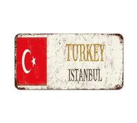 Letreros de metal de Turquía Estambul para exteriores, vintage, decoración de pared, recuerdo de campo, placa de metal para cabaña, salón, tienda, 15,2 x 30,5 cm