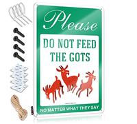 Letreros de metal divertidos con texto en inglés "Please Don'T Feed The Goats, No Matter What They Say Sign" (30 x 40 cm)