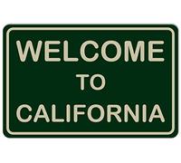 Letreros de metal divertidos con texto en inglés «Welcome to California» para decoración de pared del hogar, exteriores, bar, tienda, hombre, cueva, 8 x 12 pulgadas