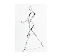 Letreros de metal minimalistas con dibujo de figura humana caminando, decoración de pared para baño, inodoro, baño, granja, patio, 20 x 30 cm