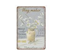 Letreros de metal novedosos con diseño de flores con texto en inglés "That Is Who You Are Daisy Jar And Butterflies", arte cristiano religioso, vintage, póster de metal, divertido letrero de cocina