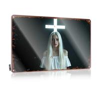 Letreros de metal para adultos con texto en inglés "For Man Cave Radiant Cross: A Portrait Of Serenity Amidst Darkness" (20 x 30 cm)