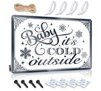 Letreros de metal para bar con texto en inglés «Baby It'S Cold Outout», letrero retro de estaño vintage (30 x 40 cm)