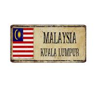 Letreros de metal para exteriores, Malasia, Kuala Lumpur, decoración de pared, letreros de garaje para habitación interior, patio, recuerdo de país nacional, póster de arte de carretera, regalo para