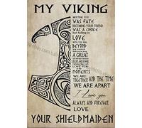 Letreros de metal para mujer, con texto en inglés "My Viking Meeting You was Fate Becoming Your Friend was A Choice", letrero de estaño para decoración vintage, garaje, hogar, jardín, cafeterías