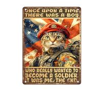 Letreros De Metal para Pared Historia Divertida De Un Gato Divertidas Cartel De Placa Artística Placas De Metal para para Película Tienda Cuarto De Lavado Playa 30X20Cm