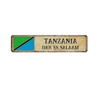 Letreros de metal personalizados de Tanzania Dar Es' Salaam para decoración de pared, placa de metal para entrada, hombres, cafetería, país nacional, recuerdo, arte de carretera, póster de regalo para