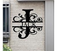 Letreros de metal personalizados | Letrero con nombre personalizado para exteriores, última letra dividida, monograma, decoración de pared, regalo de boda personalizado para inauguración de la casa