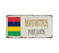 Letreros de metal personalizados Mauricio-Port Louis para decoración del hogar, patio, interior, negocios, país, recuerdo, arte de carretera, póster de regalo para garaje, 6 x 12 pulgadas