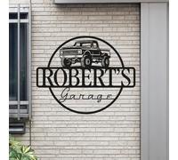 Letreros de metal personalizados para garaje - Cueva de hombre con nombre Art Deco para coche americano - Pickup - Moto - Taller