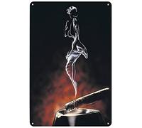 Letreros de metal vintage con diseño abstracto de chica pinup de humo de cigarro, letrero de estaño para decoración de pared, para el hogar, bar, pub, club, oficina, sala de estar, tienda, garaje
