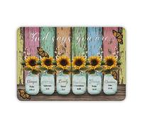 Letreros de metal vintage con texto en inglés "God Says You Are Tin Signs" con diseño de girasol, hechos a medida, retro, decoración otoñal, 8 x 12 pulgadas, rústico para exteriores, patio, hogar
