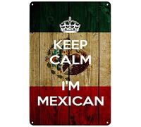 Letreros de metal vintage con texto en inglés "Keep Calm I'm Mexican", cartel patriótico de la bandera nacional de México, placa decorativa para el hogar, bar, pub, cafetería, club, sala de estar