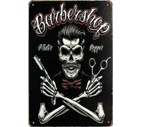 Letreros de metal vintage de Inga Barber Shop Garaje rústico para barbería de garaje. Cartel de 30,5 x 40,6 cm