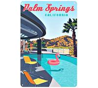Letreros de metal vintage de Palm Springs Carolina, póster de viaje a la ciudad, paisaje, letrero de estaño, placa decorativa para el hogar, bar, cafetería, club, oficina, hotel, tienda, garaje, sala