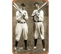 Letreros de metal vintage, divertido Ty Cobb & Shoeless Joe Jackson "Talkin Shop" (1913), póster de alta calidad, cartel decorativo para pared, placa decorativa para hombre musical, cueva, granja, bar