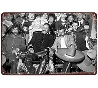 Letreros de metal vintage - Líderes de la Revolución Mexicana Pancho Villa y Emiliano Zapata, cartel de estaño para decoración de pared, para el hogar, bar, pub, club, cafetería, sala de estar