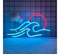 Letreros de neón con ondas para decoración de pared, Anywin letrero de neón regulable para amanecer y atardecer, luces LED de neón para sala de estar, dormitorio, sala de juegos, decoración