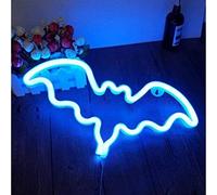 Letreros de neón de Halloween, luces de neón de murciélago LED, letrero de luz de neón alimentado por batería/USB, decoración de arte de pared, luz ambiental de Halloween para decoraciones de fiesta