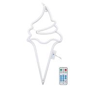 Letreros De Neón, Letrero LED con Forma De Helado con Control Remoto para Decoración De Fiestas USB O con Pilas(Rosado)