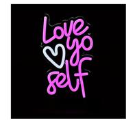 Letreros de neón para Colgar Lámpara de neón con el Letrero Ámate a ti Mismo para decoración para Fiestas Pared para Dormitorio para Fiesta