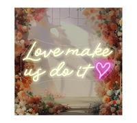 Letreros de neón para Colgar Letrero Luminoso neón El Amor Nos Hace Hacerlo para el hogar, para Fiestas de Compromiso 42x20cm(A)