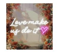 Letreros de neón para Colgar Letrero Luminoso neón El Amor Nos Hace Hacerlo para el hogar, para Fiestas de Compromiso 42x20cm(B)