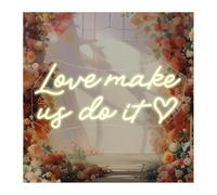 Letreros de neón para Colgar Letrero Luminoso neón El Amor Nos Hace Hacerlo para el hogar, para Fiestas de Compromiso 42x20cm(C)