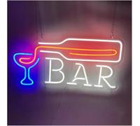 Letreros de neón para Colgar para lámpara de neón, Palabra prestada para Letrero, luz LED para Fiesta(C)