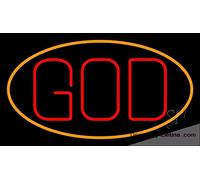 Letreros de neón para decoración de pared, letrero de Dios con borde, tubo LED de neón, PVC, 14 x 17 pulgadas