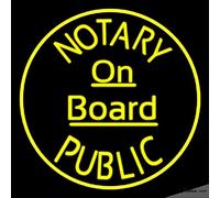 Letreros de neón para decoración de pared, redondo, notario público a bordo, letrero de arte hecho a mano, tubo LED de neón, PVC, 14 x 17 pulgadas