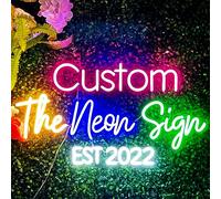 Letreros de neón personalizados, LED señales luminosas para decoración de pared, dormitorio, boda, regalo de cumpleaños, fiesta, bar (Texto de 1 línea, 71cm)