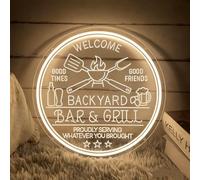 Letreros de neón personalizados personalizados para bares y barbacoas, decoración de pared LED con nombre, fecha y texto para el bar, terraza o balcón, idea de regalo para hombres