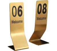 Letreros de números de metal 1-10/1-20 de doble cara, números de mesa de acero inoxidable para bodas, tarjetas de mesa apilables, ahorro de espacio