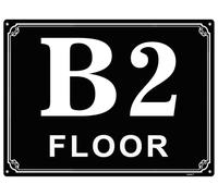 Letreros de números de piso de aluminio de 6 x 8 pulgadas B2, etiquetas duraderas y fáciles de leer para edificios y pasillos de varios pisos, ideal para apartamentos, edificios de oficinas