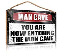 Letreros de oficina para escritorio con texto en inglés "You Are Now Entering The Man Cave" (23 x 35 cm)