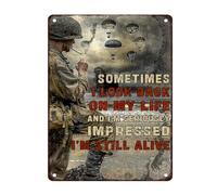 Letreros De Pared De Estaño Soldado del Ejército A Veces Miro hacia Atrás En Mi Vida Y Estoy Seriamente Vintage Cartel De Placa Divertidas Placas De Metal para para Garaje 30X20Cm