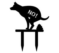 Letreros de perro con texto en inglés "No Pooping Dog Stakes Spike Gag Caution", divertida señal de advertencia impermeable para caca de perro, para césped, césped, terraza, patio, al aire libre