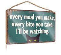 Letreros de primavera para decoración del hogar Every Meal You Make, Every Bite You Take, I'll Be Watching. Letrero de madera para decoración de caravana (23 x 35 cm)