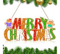 Letreros de puerta de Navidad de jengibre, adornos colgantes de madera de jengibre para invierno, adornos de hombrecito de jengibre para exteriores, letreros de decoración navideña para el hogar