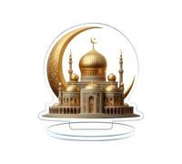 Letreros de Sobremesa - de bandeja escalonada para escritorio con castillo lunar acrílico plano 2D | Decoración para Dormitorio | para Estantería, Cocina, Oficina, Chimenea