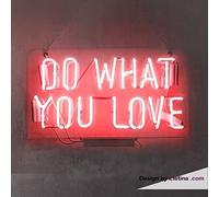Letreros de tubos LED de neón real, color rosa, haz lo que amas, lámpara de letrero de luz, neón hecho a mano para decoración de pared, PVC, 14 x 17 pulgadas