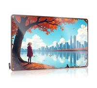 Letreros decorativos con texto en inglés "Autumn Serenity: A Girl Reflects On City Skies", letrero de lata de cerveza caliente, espejos para bar, cueva de hombre (20 x 30 cm)