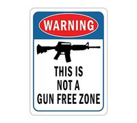 Letreros decorativos de advertencia con texto en inglés «Warning This is Not A Gun Fee Zone», 12 x 16 pulgadas, vintage, granja, retro, hombre, cueva, calle, aluminio, letrero de estaño, aviso
